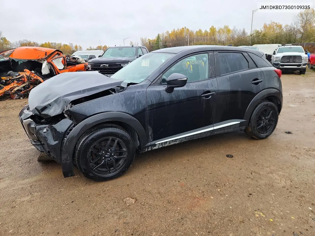 JM1DKBD73G0109335 Mazda CX-3 2016 — повреждение Передняя часть, фото до ремонта