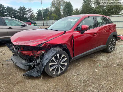 JM1DKFC71K0451772 — 2019 Mazda CX-3, Передняя часть, фото до ремонта