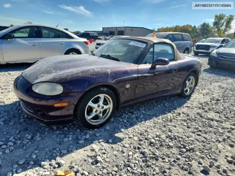 JM1NB3531Y0145886 — 2000 Mazda MX-5, Передняя часть, фото до ремонта