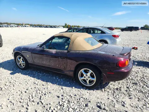 2000 Mazda Mx-5 Miata Base VIN JM1NB3531Y0145886 фото 2