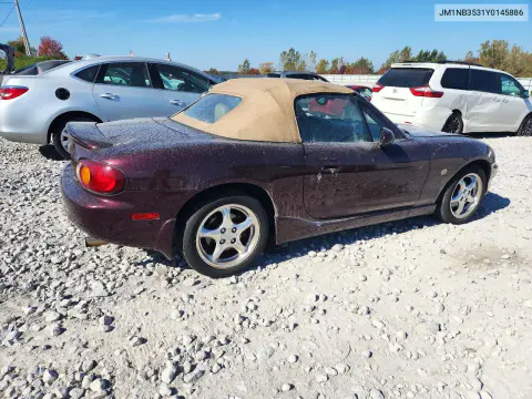 2000 Mazda Mx-5 Miata Base VIN JM1NB3531Y0145886 фото 3