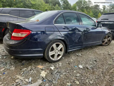 2011 Mercedes-Benz C 300 VIN WDDGF5EB8BF632187 фото 3
