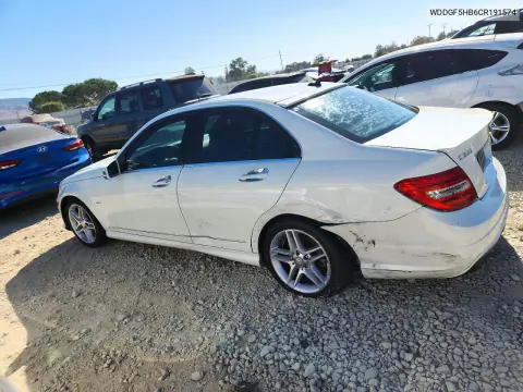 2012 Mercedes-Benz C 350 VIN WDDGF5HB6CR191574 фото 2