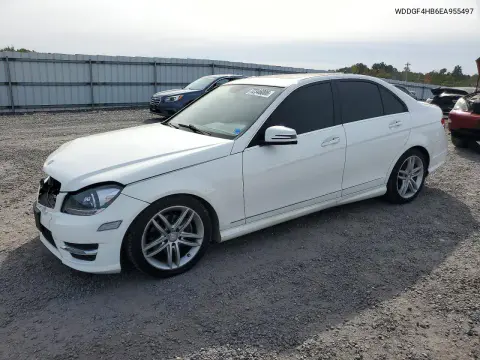 WDDGF4HB6EA955497 — 2014 Mercedes C-Klasse, Передняя часть, фото до ремонта