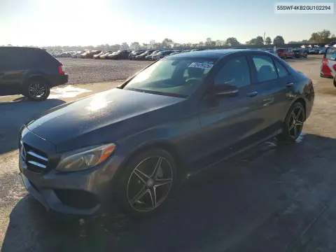 55SWF4KB2GU102294 — 2016 Mercedes C-Klasse, Сторона, фото до ремонта