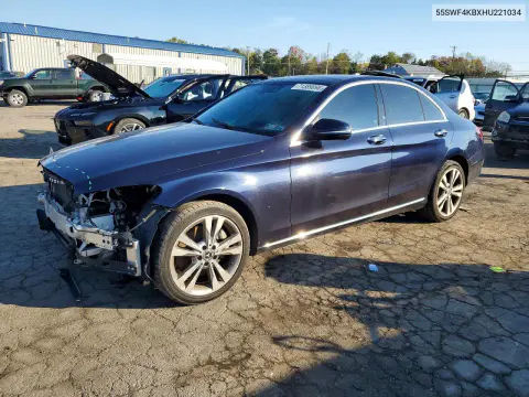 55SWF4KBXHU221034 — 2017 Mercedes C-Klasse, Передняя часть, фото до ремонта