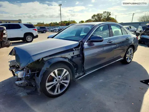55SWF4JB8HU217713 — 2017 Mercedes C-Klasse, Передняя часть, фото до ремонта