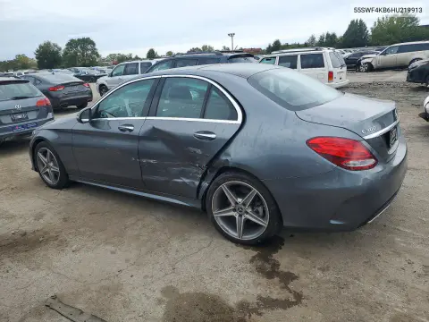 2017 Mercedes-Benz C 300 4Matic VIN 55SWF4KB6HU219913 фото 2