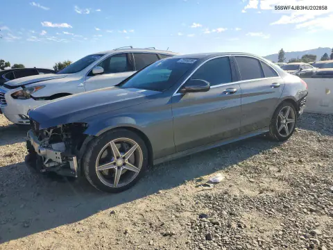 55SWF4JB3HU202858 — 2017 Mercedes C-Klasse, Передняя часть, фото до ремонта