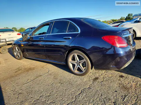 55SWF4KB6JU268003 — 2018 Mercedes C-Klasse, фото 2 с аукциона Copart, Пожар