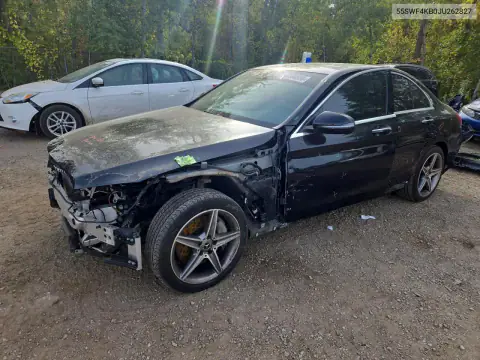 55SWF4KB0JU262827 — 2018 Mercedes C-Klasse, Передняя часть, фото до ремонта