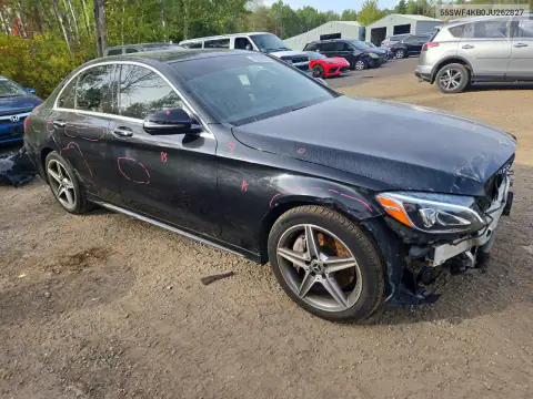 55SWF4KB0JU262827 — 2018 Mercedes C-Klasse, фото 4 с аукциона Copart, Передняя часть