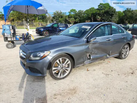 55SWF4JB2JU237316 — 2018 Mercedes C-Klasse, Сторона, фото до ремонта