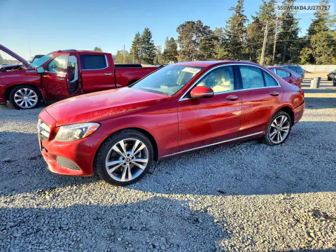 55SWF4KB4JU271787 — 2018 Mercedes C-Klasse, Задняя часть, фото до ремонта