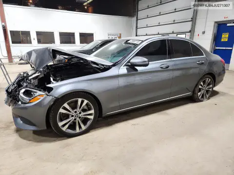 55SWF4JB6JU271307 — 2018 Mercedes C-Klasse, Передняя часть, фото до ремонта
