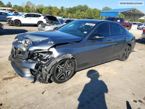 55SWF8EB5KU293642 — 2019 Mercedes C-Klasse, Передняя часть, фото до ремонта