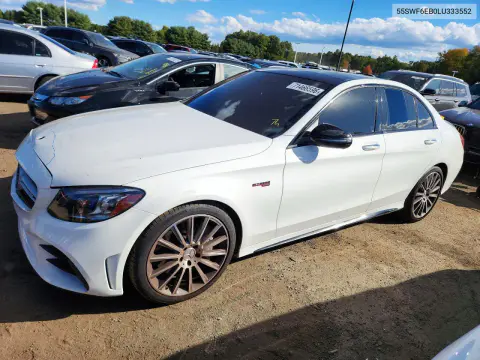 55SWF6EB0LU333552 — 2020 Mercedes C-Klasse, Передняя часть, фото до ремонта