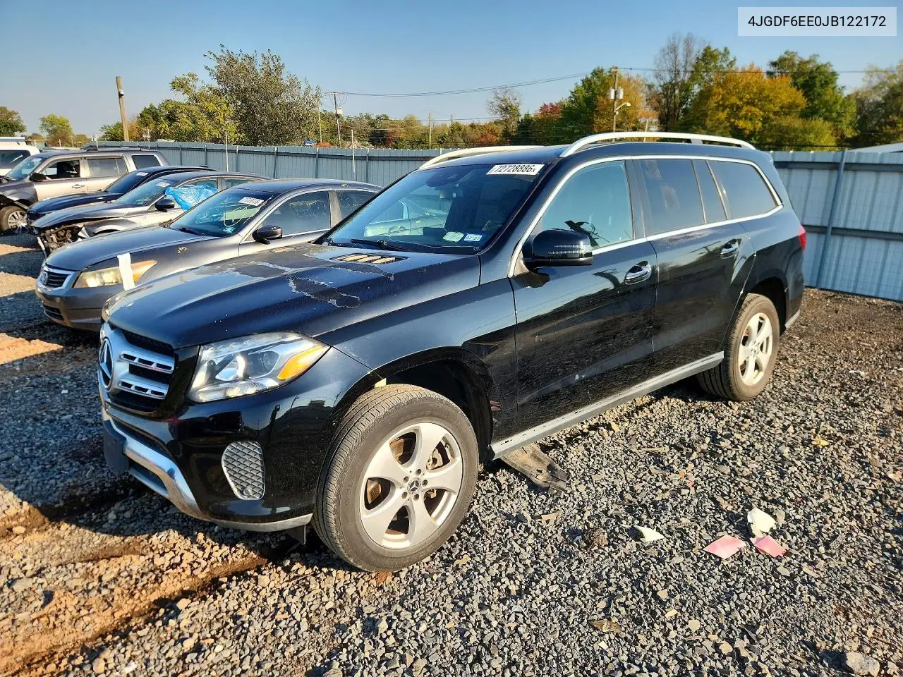 2018 Mercedes-Benz Gls 450 4Matic VIN 4JGDF6EE0JB122172 фото 1
