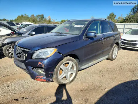 4JGDA5HB2EA335436 — 2014 Mercedes M-Klasse, Передняя часть, фото до ремонта
