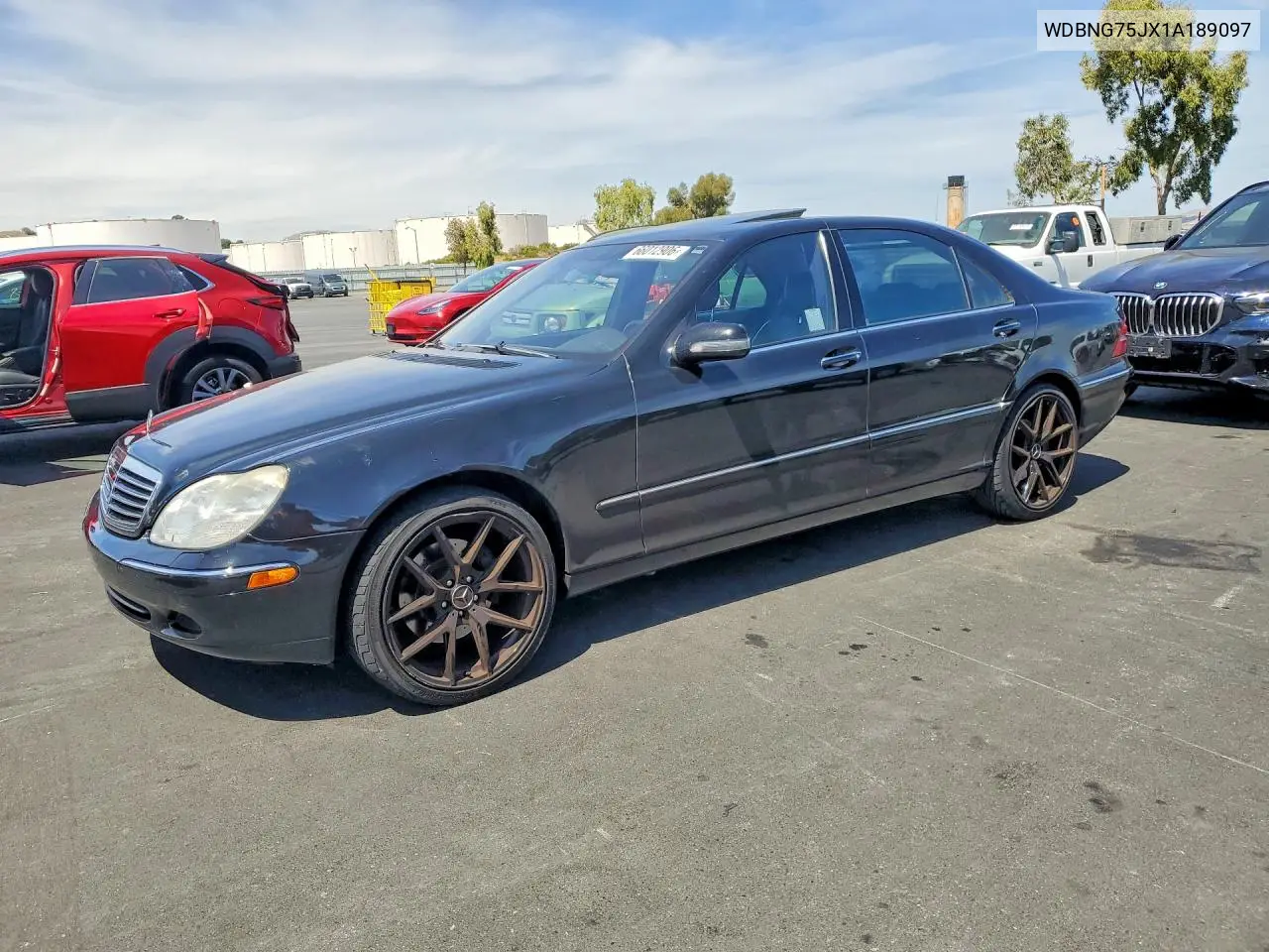 2001 Mercedes-Benz S 500 VIN WDBNG75JX1A189097 фото 1