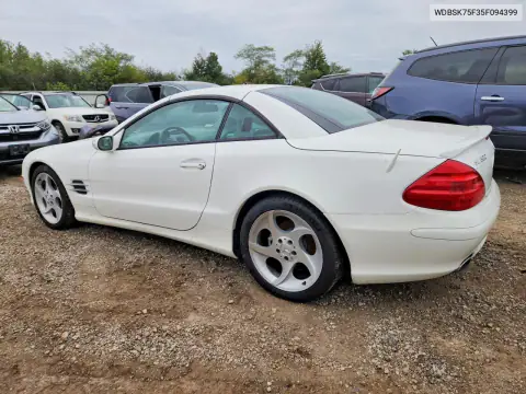 2005 Mercedes-Benz Sl 500 VIN WDBSK75F35F094399 фото 2