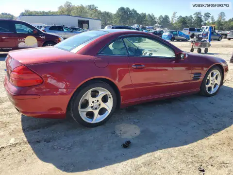 WDBSK75F05F093792 — 2005 Mercedes SL-Klasse, фото 3 с аукциона Copart, Передняя часть