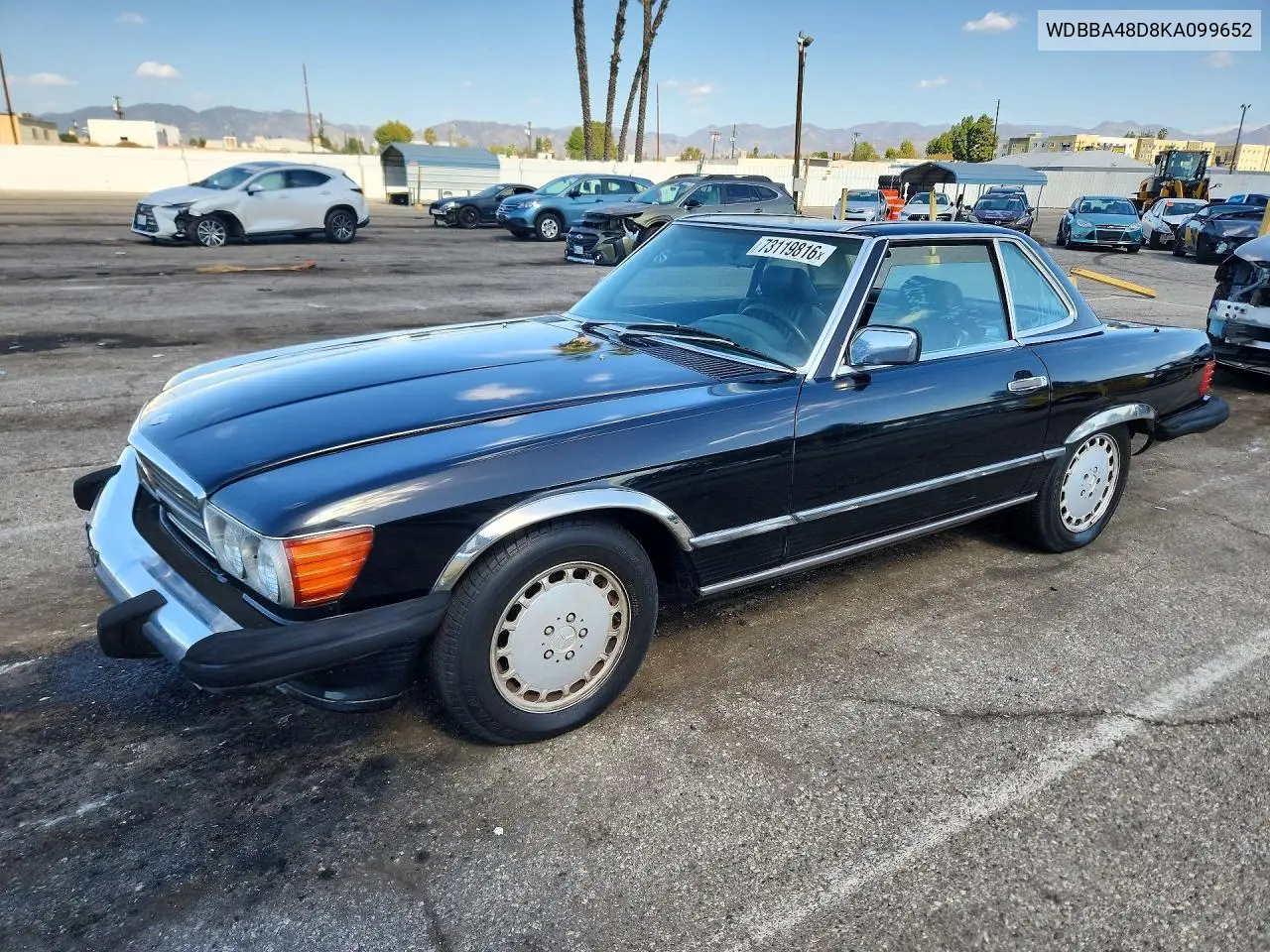 1989 Mercedes-Benz 560 Sl VIN WDBBA48D8KA099652 фото 1
