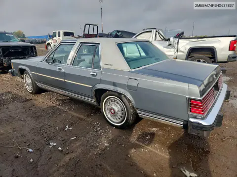 1987 Mercury Grand Marquis Ls VIN 2MEBM74F5HX637837 фото 2