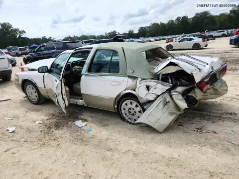 2004 Mercury Grand Marquis Gs VIN 2MEFM74W14X692989 фото 2