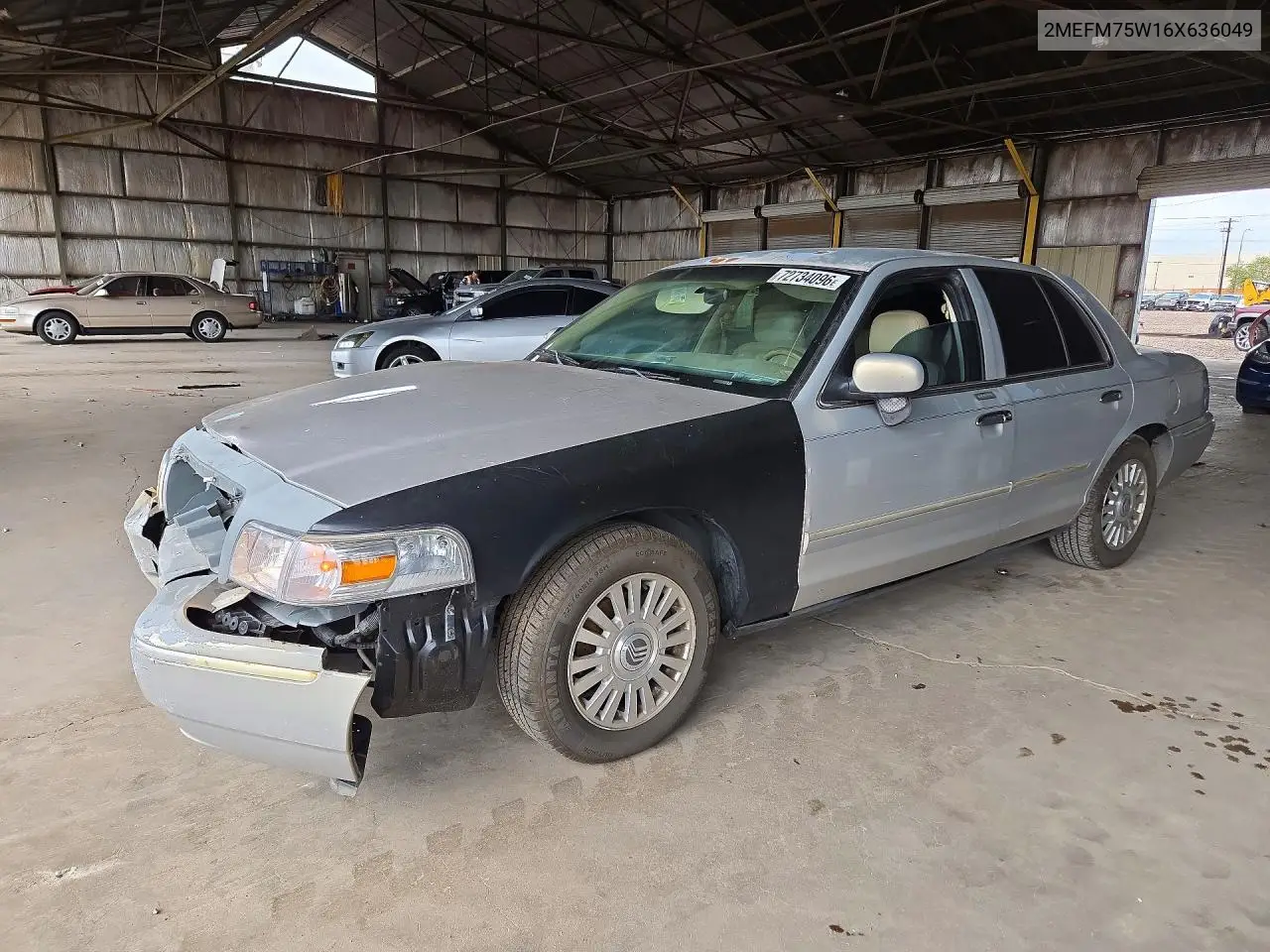 2006 Mercury Grand Marquis Ls VIN 2MEFM75W16X636049 фото 1
