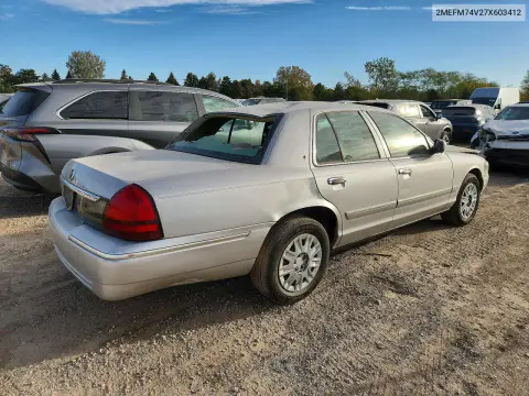2007 Mercury Grand Marquis Gs VIN 2MEFM74V27X603412 фото 3