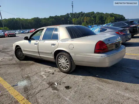 2MEFM75V78X662620 — 2008 Mercury Grand Marquis, фото 2 с аукциона Copart, Передняя часть