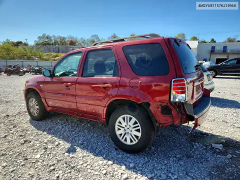 2007 Mercury Mariner Luxury VIN 4M2YU81157KJ15960 фото 2