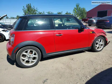 2013 Mini Cooper VIN WMWSU3C52DT678997 фото 3