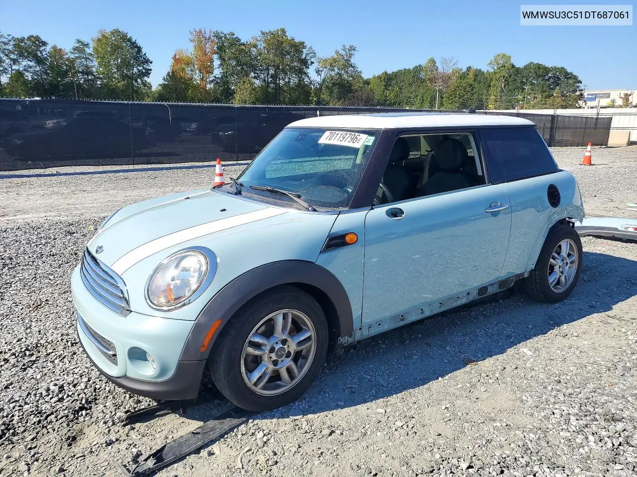 2013 Mini Cooper VIN WMWSU3C51DT687061 фото 1