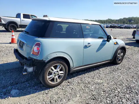 2013 Mini Cooper VIN WMWSU3C51DT687061 фото 3