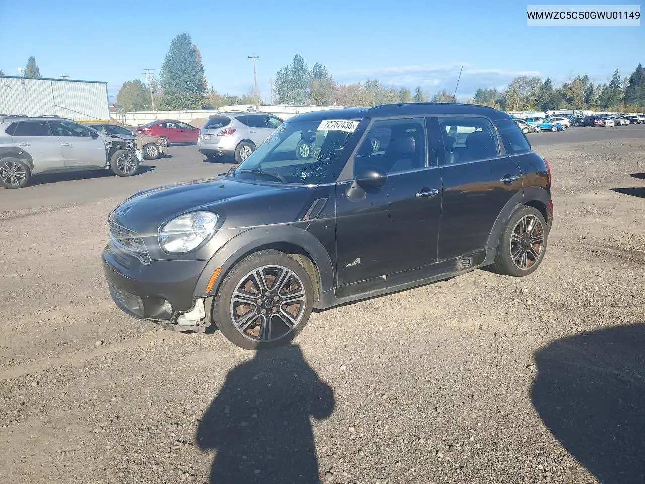 2016 Mini Cooper S Countryman VIN WMWZC5C50GWU01149 фото 1