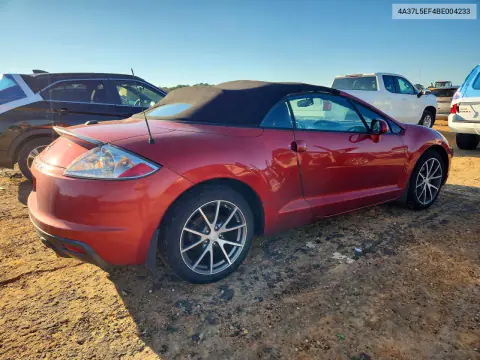2011 Mitsubishi Eclipse Spyder Gs VIN 4A37L5EF4BE004233 фото 3