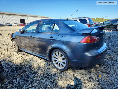 2008 Mitsubishi Lancer Gts VIN JA3AU86U08U026702 фото 2
