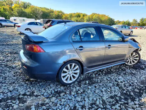 2008 Mitsubishi Lancer Gts VIN JA3AU86U08U026702 фото 3