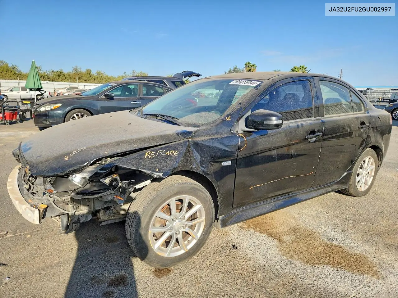 JA32U2FU2GU002997 Mitsubishi Lancer 2016 — повреждение Передняя часть, фото до ремонта
