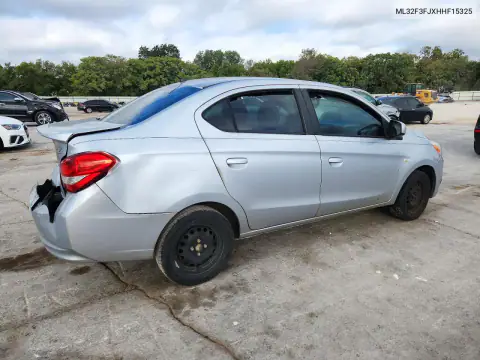 ML32F3FJXHHF15325 — 2017 Mitsubishi Mirage, фото 3 с аукциона Copart, Задняя часть
