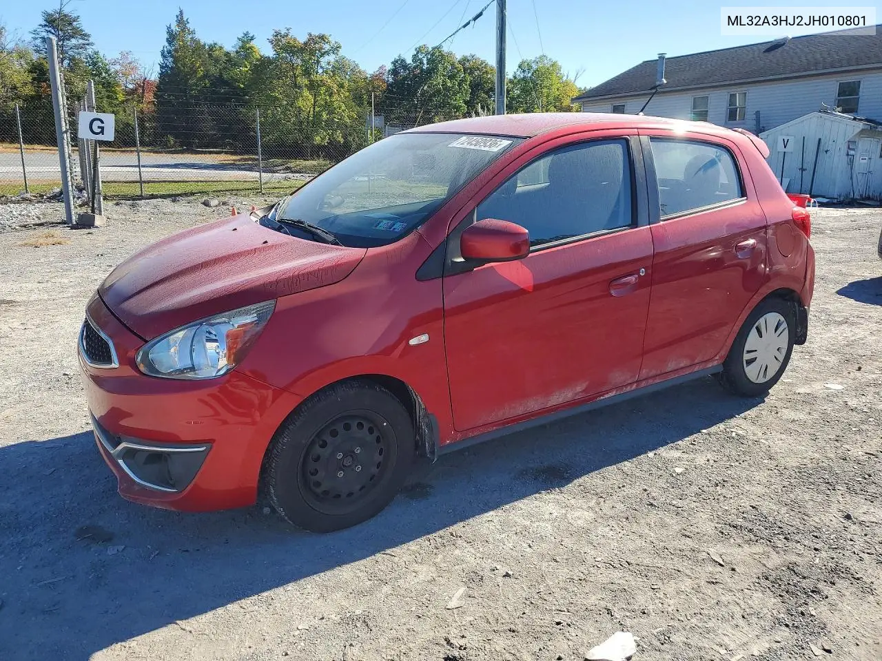 2018 Mitsubishi Mirage Es VIN ML32A3HJ2JH010801 фото 1