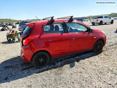 2019 Mitsubishi Mirage Le VIN ML32A5HJ1KH006364 фото 3