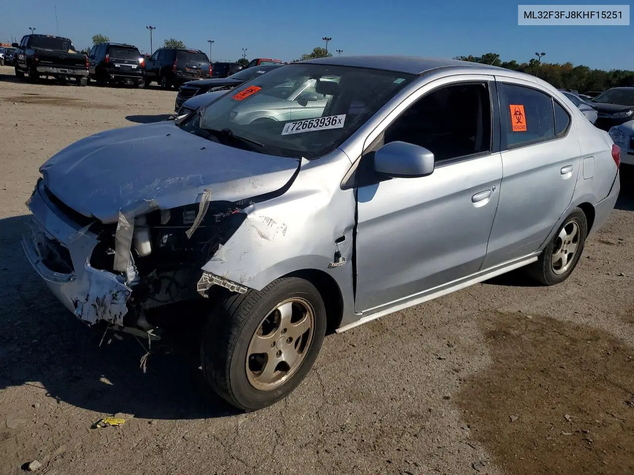 2019 Mitsubishi Mirage G4 Es VIN ML32F3FJ8KHF15251 фото 1