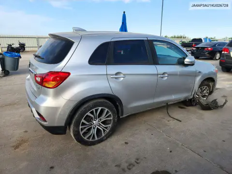 2019 Mitsubishi Outlander Sport Es VIN JA4AP3AU1KU026728 фото 3