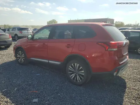 2019 Mitsubishi Outlander Se VIN JA4AD3A38KZ042668 фото 2