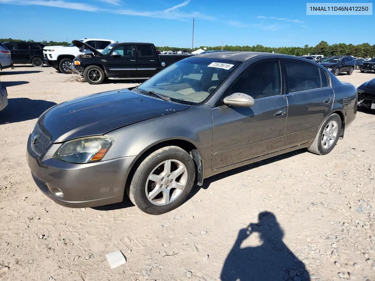 2006 Nissan Altima 2.5 VIN 1N4AL11D46N412250 фото 1