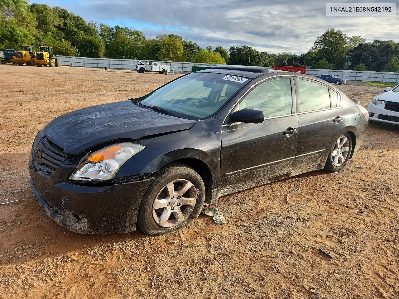 2008 Nissan Altima VIN 1N4AL21E68N542192 фото 1