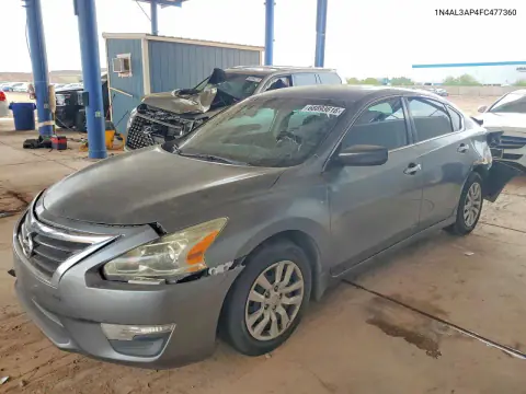 1N4AL3AP4FC477360 — 2015 Nissan Altima, Задняя часть, фото до ремонта